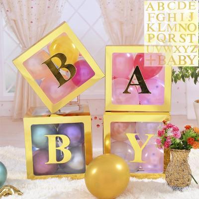 China Festival Decoration Pick Baby Shower Balloon Box Decorations Transparent Balloon Boxes For Mother's Day Gender Reveal Bridal Shower First Birthday for sale