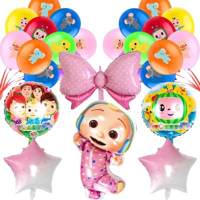 China Festival Decoration Selection Cartoon Balloons Set Super Cocoo-melon Party Supplies Children's Birthday Party Balloons Set For Baby Shower Party Decorations for sale