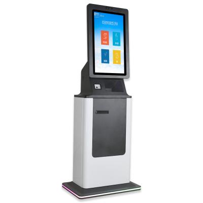 China 21.5 Inch Self Service Kiosk Touch Screen Vertical Terminal White Query Card for sale