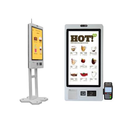 China Wall Mount Touch Screen Self Ordering Kiosk With Android/Win7/8/10 OS Thermal Printer Te koop