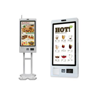 China 32 Inch Payment QR Scanner Printing Touchscreen Monitor Self Services Kiosk Touch Screen Food Ordering Machine zu verkaufen