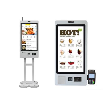 Cina 32 Inch Self Service Payment Kiosk With Printer, Food Ordering Self Cashier Machine in vendita