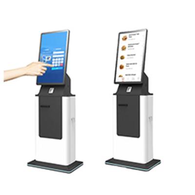 Chine 27 pouces écran tactile Self-Service Check In Kiosk avec système d'exploitation Android/Linux/Win7/8/10/11 et code QR facultatif à vendre