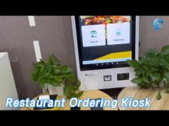 Touch Restaurant Ordering Kiosk 32 Inch High Definition Self Print