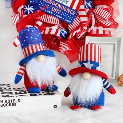 China Eco-friendly YIWU ALLSHINE Independence Day Decoration 4th of July Gnome Flag Stuffed Faceless Old Man for sale