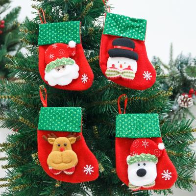 China YIWU ALLSHINE Eco-friendly Christmas Decorations Indoor Small Candy Bags Gift Box Cute Christmas Snowman Elk Christmas Stockings for sale