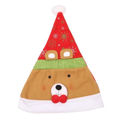 China Christmas Dceoration YIWU ALLSHINE Kids Santa Hat Navidad Christmas Ornament Christmas Gift Cute Plush Elk Snowman Xmas Soft Hats for sale