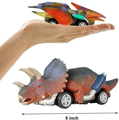 China 2022 Popular YIWU ALLSHINE New Arrival Children's Toys Vehicle Car Dinosaur T-Rex Toy Car Kids Toy Pull Back Car Toys 6 Packs for sale