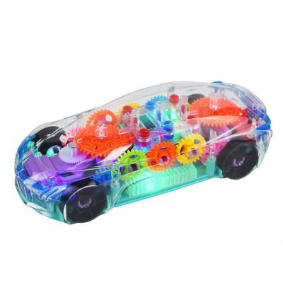 China YIWU ALLSHINE 2022 Universal Battery Concept Car Children Music Funny Running Electric Children Flashing Light Transparent Toy Car for sale