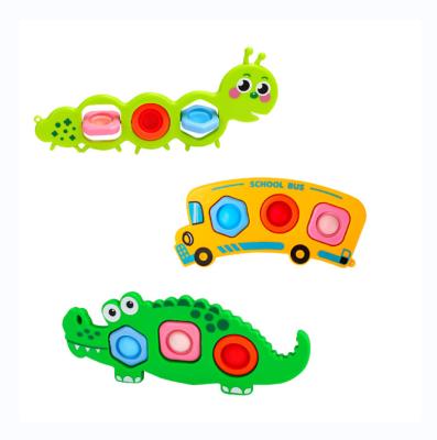 China YIWU ALLSHINE Mutil Material Cute Animal Plastic Bubble Toy Crocodile Bug Bus Bubble Toy Eco-friendly Baby Toys Education Eco-Friendly Bubble Cartoon Toy for sale