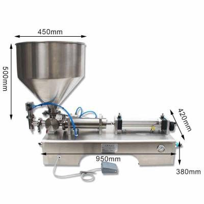 China Food Hand Gel Liquid Filling Machine For Water/Milk Juice With 30L Double Hopper Jacker To Mix And Heat Filler for sale