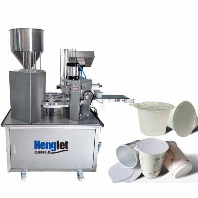 China Aseptic Automatic Soup Juice Water Cup Food Liquid Filling and Sealing Machine for Beverage Ice Cream Yogurt Packing Line for sale