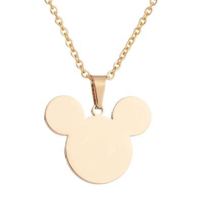 China O-chain Direct Selling Classic Cartoon Mickey Animal Pendant Necklace Women's Stainless Steel Jewelry Accessories Set for sale