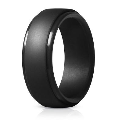 China Durable High Quality Hot Sale Fashion ManyStyles Men's Daily Casual Wear Silicone Ring Edge Smooth Silicone Men's Ring for sale