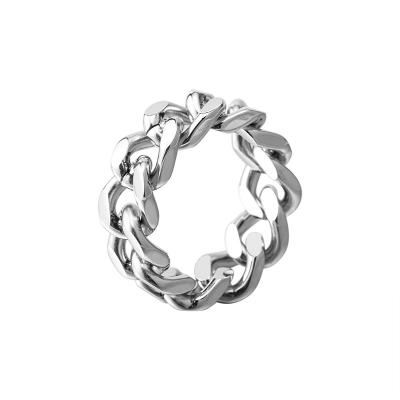 China Durable Newest Personalized Chain Stainless Steel Ring Punk Titanium Steel Creative Splicing Chain Fashion Ring for sale