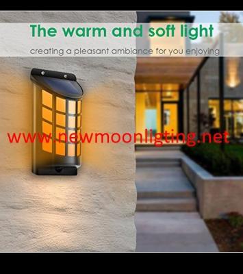 China Solar Lights Waterproof Flickering Flames Wall Lights Outdoor Dark Sensor Auto On/Off Solar Powered Wall Mounted Night L for sale