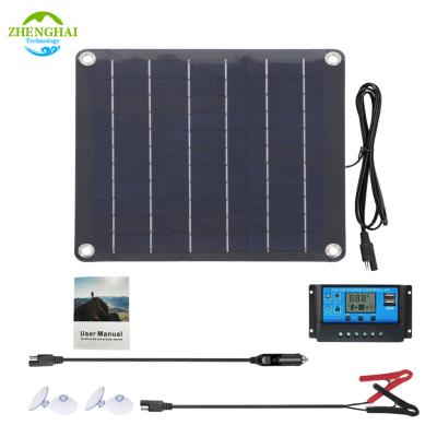 China Solar Power System 10w Solar Panel Cells Polycrystalline Photovoltaic Tiktok RV Emergency power Portable Solar Panel Kit charger 100A Controller for sale