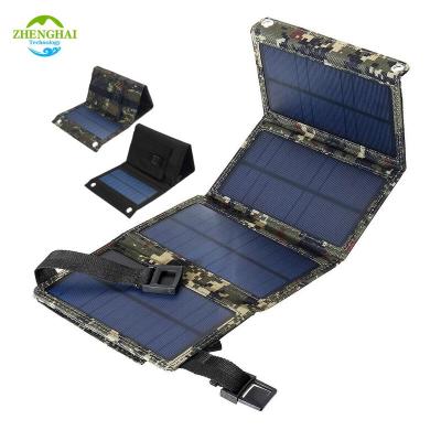 China Solar Power System Factory wholesale Flexible Solar Panel USB Portable Folding Foldable Waterproof Power Bank Outdoor Camping Hiking Phone Charger for sale