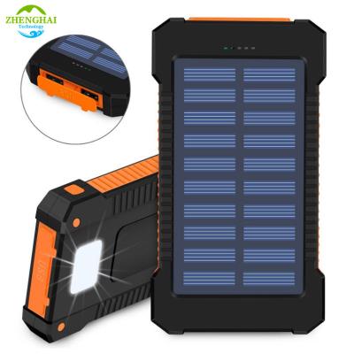 China Quick Charge Support Solar Charger Power Bank for Outdoor Compass with Flashlight Solar Battery Charger Travel Powerbanks 20000mAh Cell Phone for sale