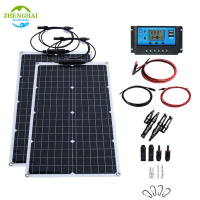 China Solar Power System Durable 18v Mobile Energy Storage Photovoltaic Panels Power Emergency Power Monocrystalline Silicon 50w Solar Cell Panel  Kit for sale