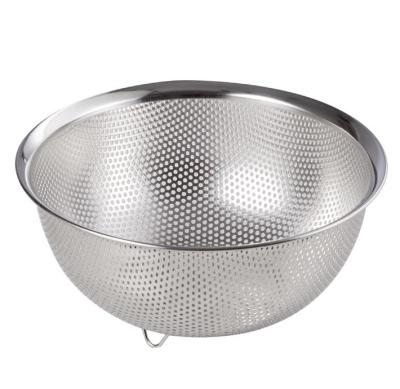 China High Quality Stainless Steel Skin Strainer Bowl Self Draining Viable Hot Selling Vegetable Multifunctional Drain Basket for sale