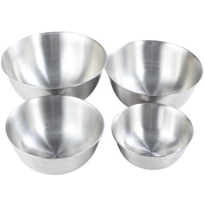 China High Quality Modern Viable 304 Stainless Steel Large Capacity Salad Bowl Metal Round Mixing Bowl For Cooking Kitchen for sale