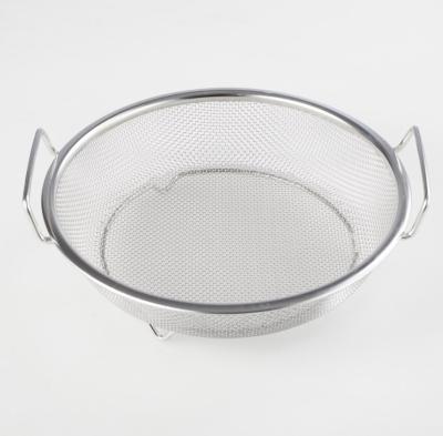 China Sustainable Home Portable Stainless Steel Frying Filter With Handle Kitchen Filter Anti-scalding Basket for sale