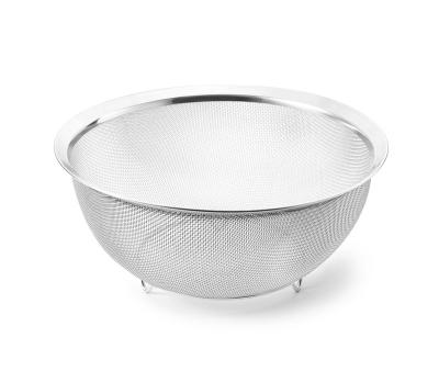 China Viable Vegetable Strainer Kitchen Colander Stainless Steel Fruit Washing Self Draining Storage Basket Colander for sale