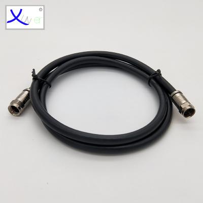 China Black Digital Coaxial Cable RG6 Cable With Male F 1 Connectors for sale