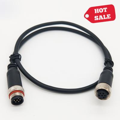 China IP67 M12 6 Pin Aviation Plug Din Connector Monitor Cable for Car Rear View Camera System for sale