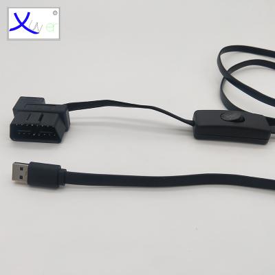 China OBD2 OBD II Switch OBD2 Female Type To USB 3.0 Male Cable for sale