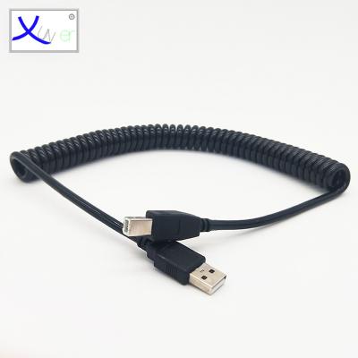 China Wholesale Spiral Printer Cable USB 2.0 A-Male to B-Male Printer Cable for sale