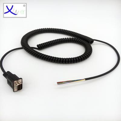 China Access Telephone OEM / DB 9pin Connector 0.6m Wire Spring Current Wholesale Spiral Cable for sale