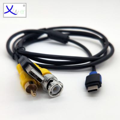 China Medical Device OEM Project Cable USB Type-C to BNC RCA Connector Adapter Cable Compound AV Cable for sale