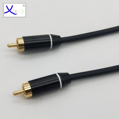 China Gold Plated Multimedia Connector 1 Channel Male To RCA Male Audio Cable For Home Sound Box Speaker Cable Wire for sale