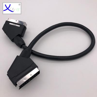 China DVD Player Male To Male Scart Connector Cable For TV DVD STB 21 Pin Scart for sale