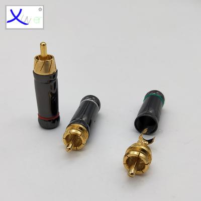 China audio & Video Gold Plated Premium Solderless RCA Jack Cable Connector for sale