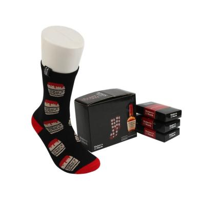 China Hot Selling QUICK DRY Custom Gift Box Set Funny Wine Cotton Spirits Crew Whiskey Men Socks for sale