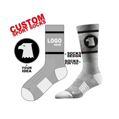 China Breathable NM-098 Made Your Own Design Logo Custom Team Socks Custom Cotton Crew Logo Sport Socks for sale