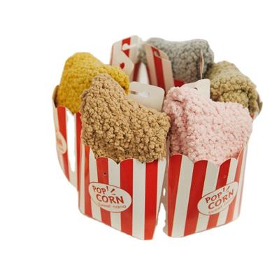 China Women's Floor Bed Socks Indoor Warm QUICK DRY Popular Pattern Woman's Funny Popcorn Pack Winter Solid Color Socks for sale