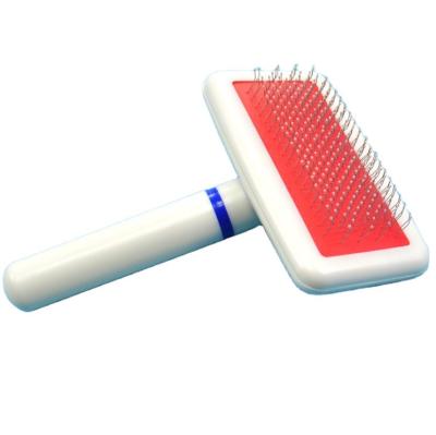 China Durable Pet Hair Grooming Brush Wooden Handle Stainless Steel Slicker Comb for Dogs and Cats for sale