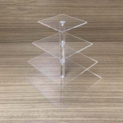 China Multi Layer Display Rack 3/4/5-Layer Around/Acrylic Cake Stand Dessert Display Rack Birthday Square Cupcake Dessert Wedding Party Supplies Cake Tools for sale