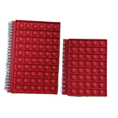 China Factory wholesale spiral finger bubble silicone cover notebook unzip silicone bubble notebook fidgety person sensory stress relax notebook for sale