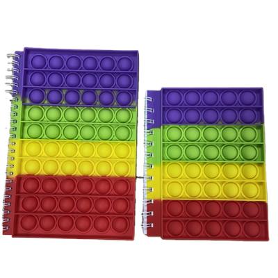 China Push Spiral Bubble Buster Antistress Notebook To Relieve Autism A6 Size Silicone Cover Spiral Noise Notepad Reliver Stress for sale