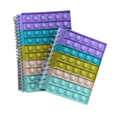 China Factory Supply Bubble Silicone Spiral Notebook Sensory Effort Relax Notebook Finger Bubble Silicone Cover Notebook Unzip for sale