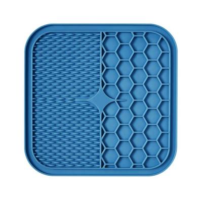 China Durable Honeycomb Design Custom Dog Lick Mat Healthy Slow Feeding Bowl Durable Dog Licking Pad With Sucker for sale