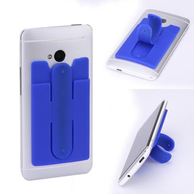 China Waterproof Custom Silicone Wallet Stand Silicone Cell Phone Sticky Card Holder for sale