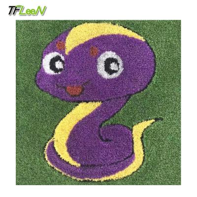 China House Yard Color Cartoon Artificial Grass Carpet The Yard Of Home Kindergarten School Fence Green Wall for sale