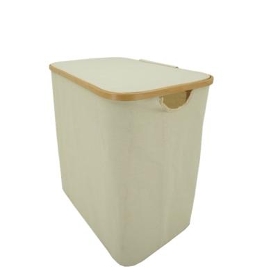 China Viable Frame Collapsible Bamboo Cloth Storage Collapsible Laundry Basket for Household with Lid Made in China for sale