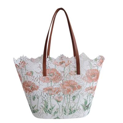 China BSCI Large Capacity Factory Products Best Selling Women's Lace Bag Fashion Beach Bag for sale